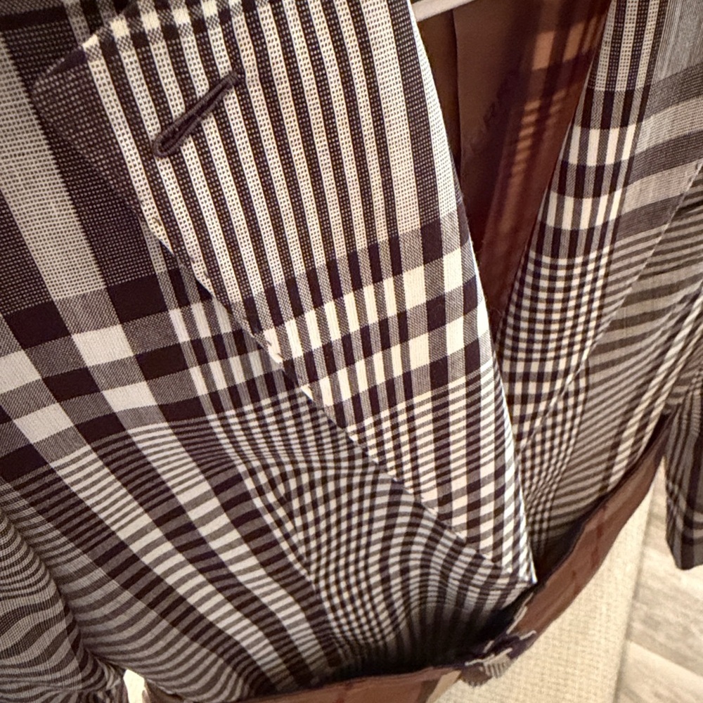 Burberry Brown Plaid-Lined Blazer - Picture 3 of 4